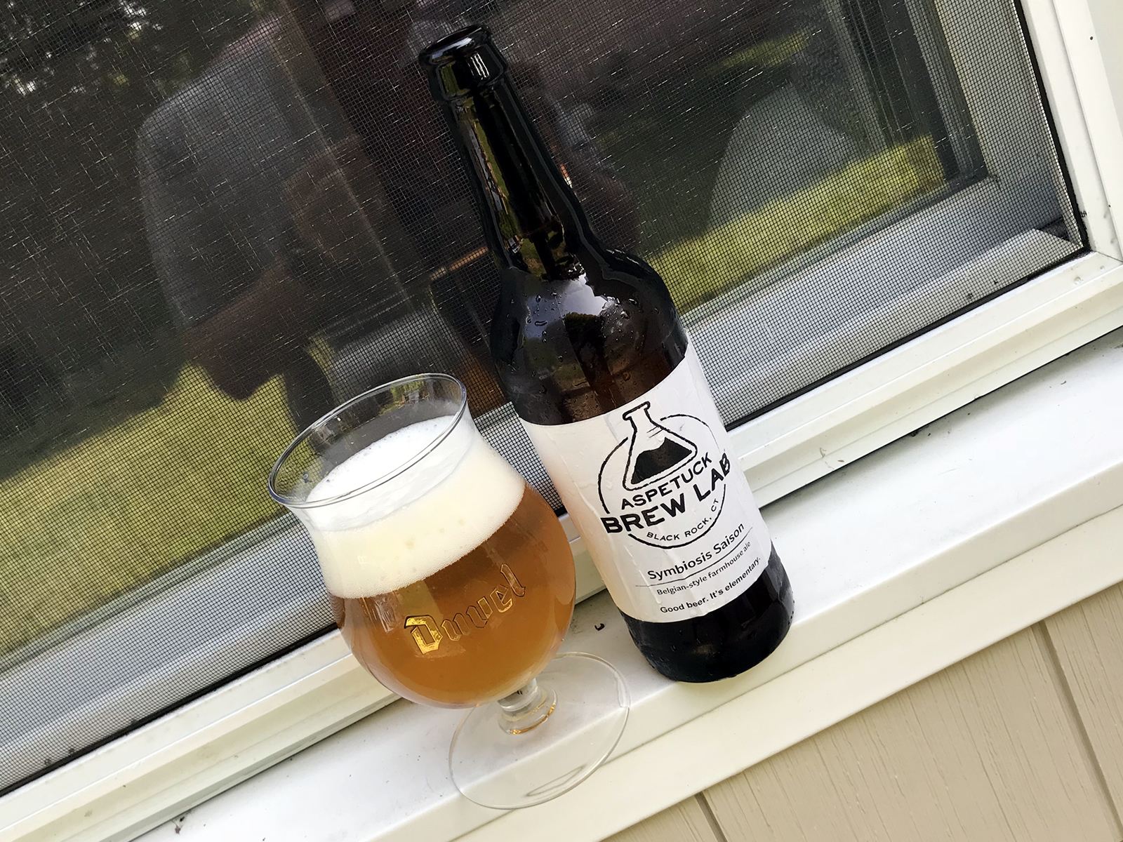 Aspetuck Brew Lab Symbiosis Saison Beers on Windowsills