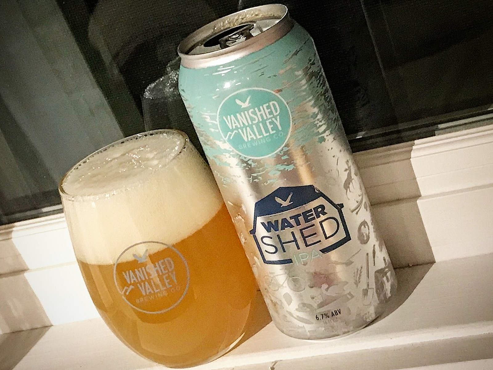 Vanished Valley Brewing Company Watershed IPA Beers on Windowsills