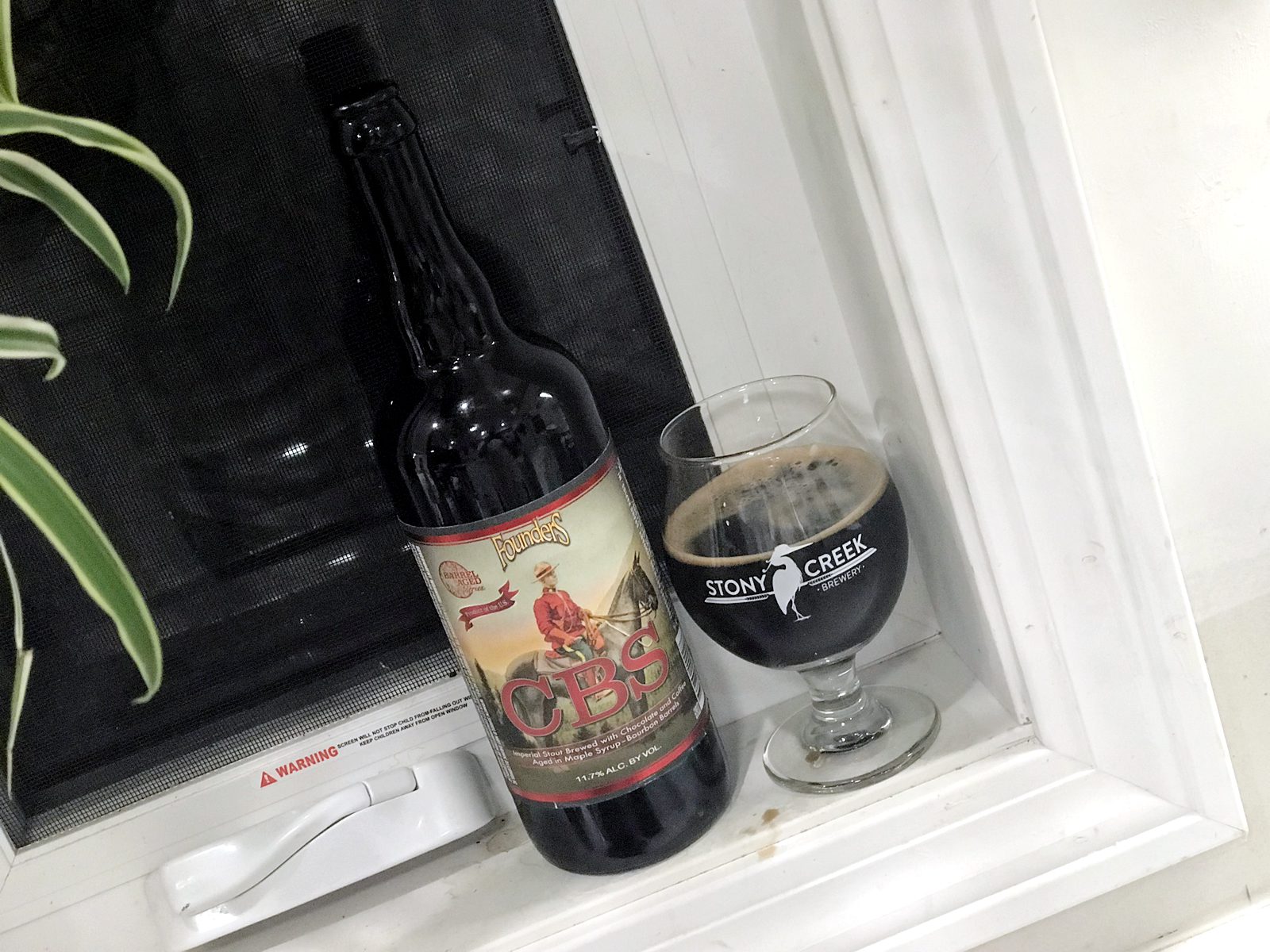Founders Brewing Company: Canadian Breakfast Stout (CBS) (2017) on the Windowsill