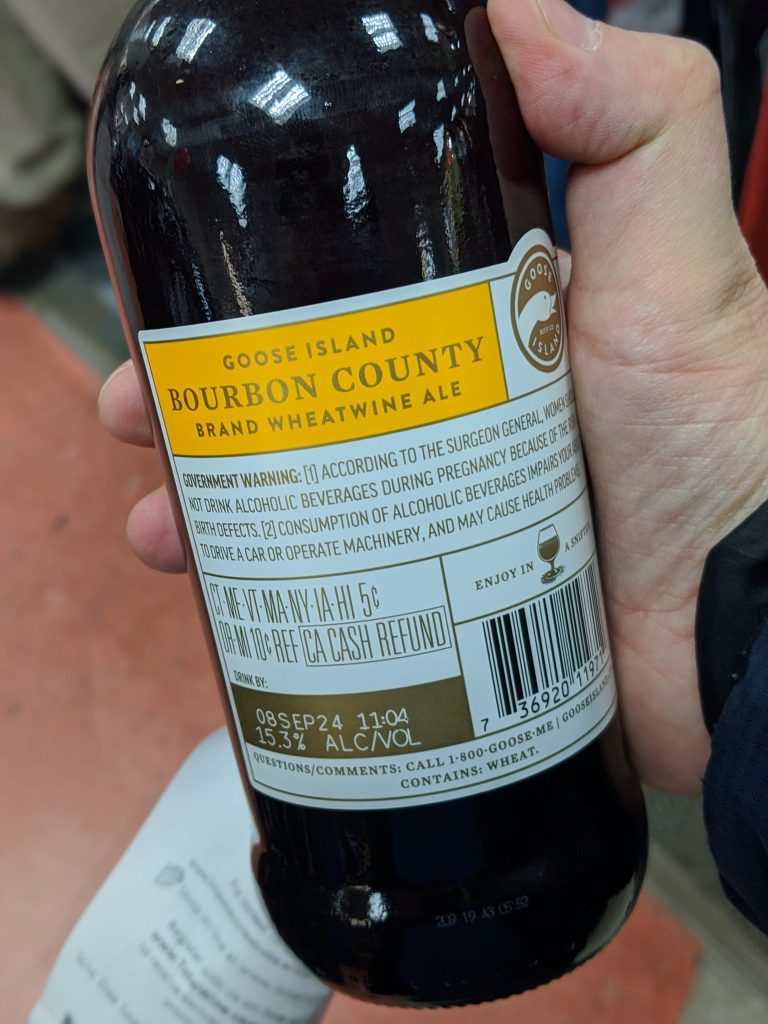 Goose Island Brewing Company: 2019 Bourbon County Brand Wheatwine Ale