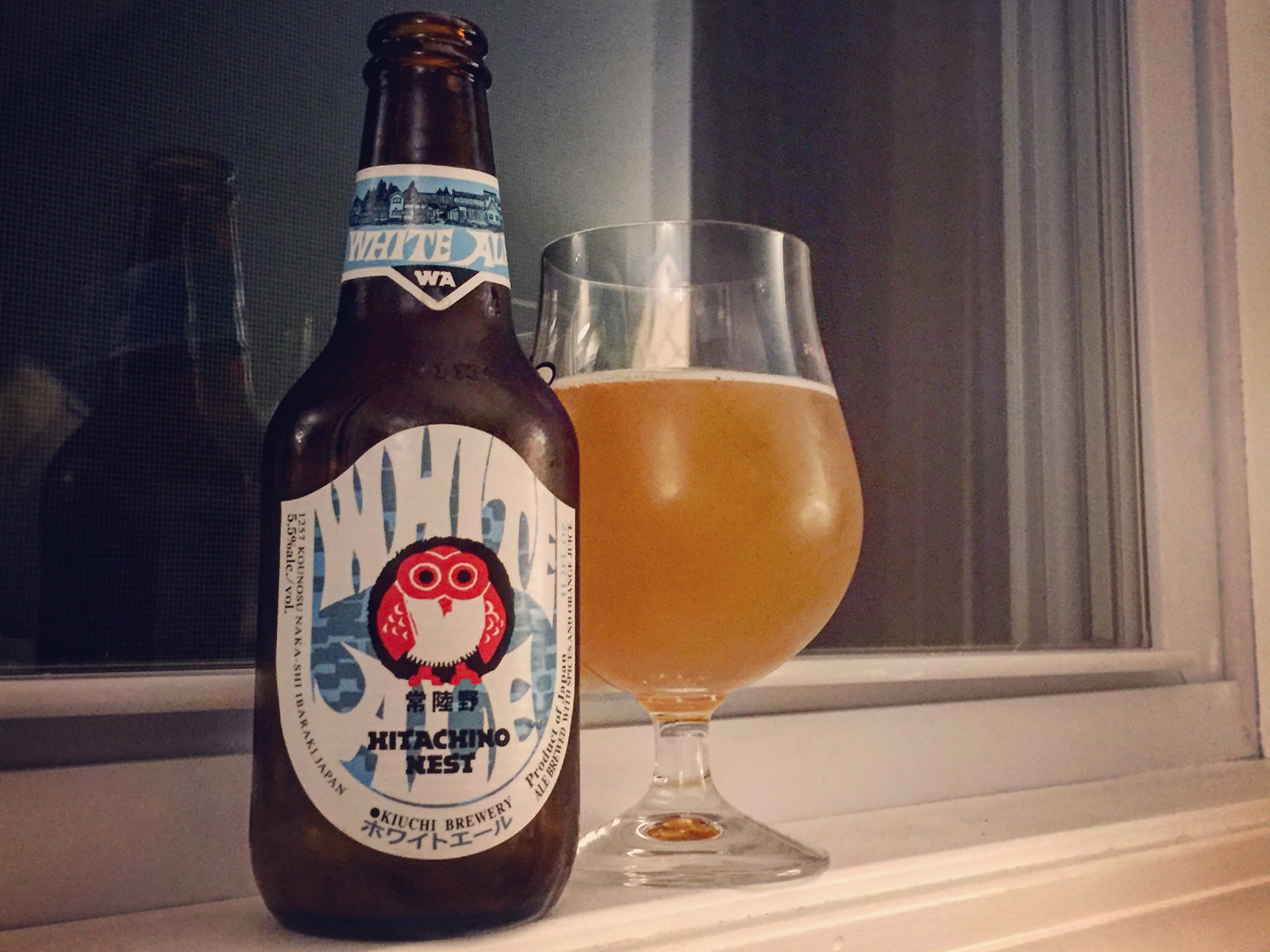 Kiuchi Brewery Hitachino Nest White Ale Beers on Windowsills